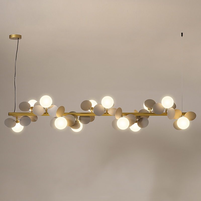 Люстра MATISSE Chandelier Line Золотой Белый Светло-серый в Перми | Loft Concept 