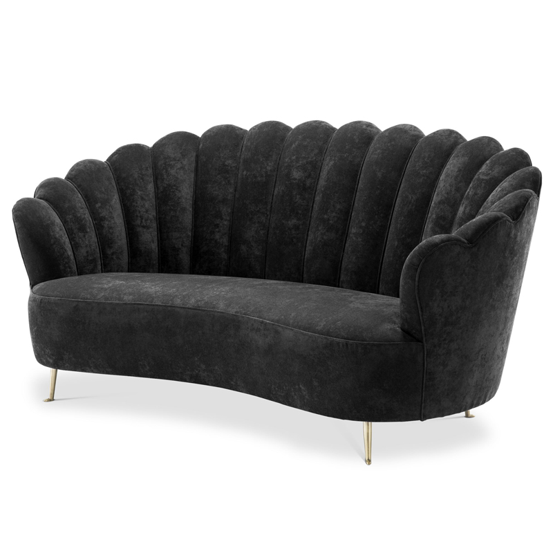 Диван Eichholtz Sofa Messina Black Черный Латунь в Перми | Loft Concept 