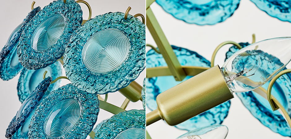 Люстра Blue Glass disk Chandelier Люстра Blue Glass disk Chandelier - Loft-Concept в Перми