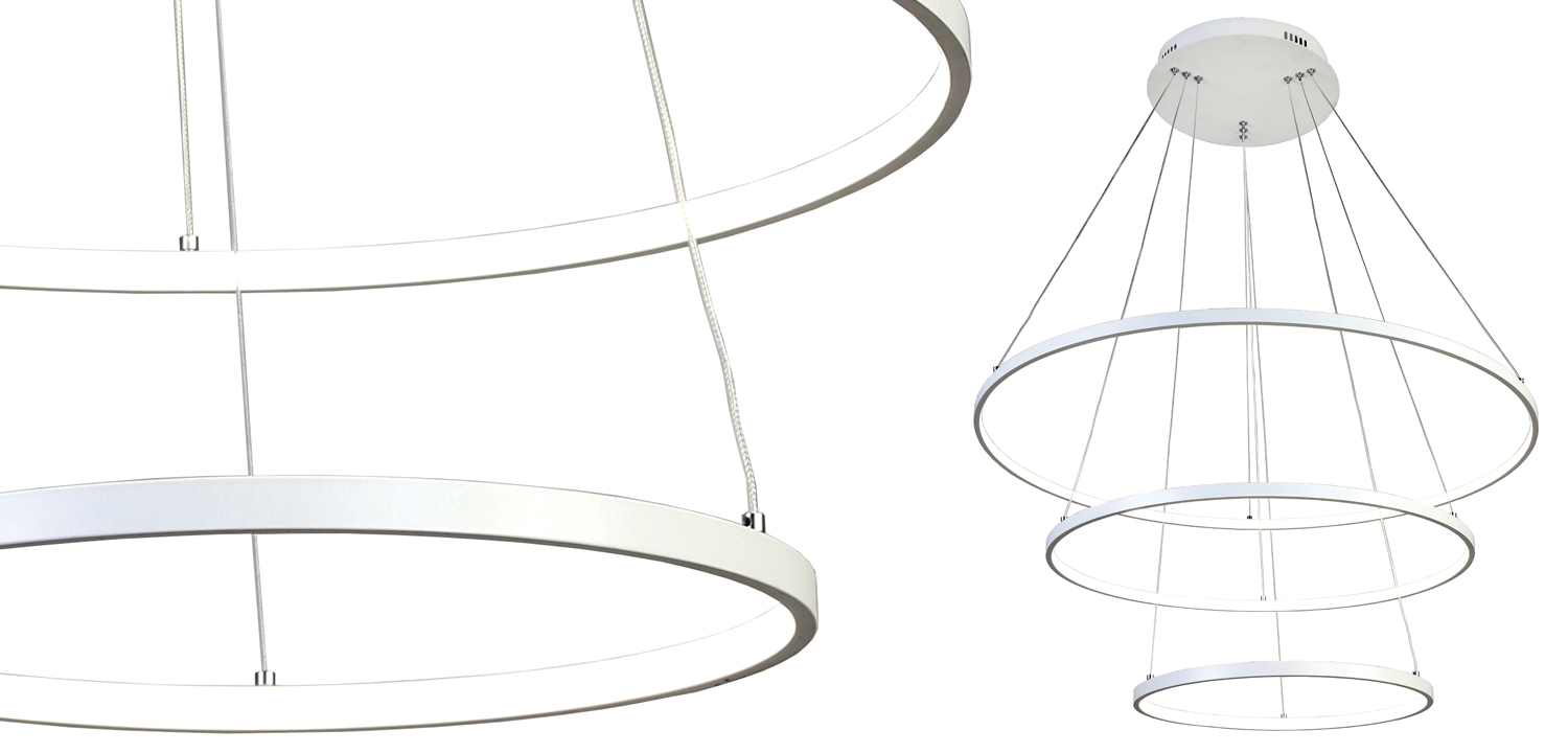 Люстра Ring Horizontal Trio white 80+60+40 - фото