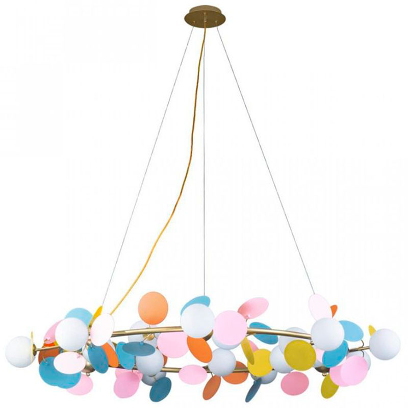 Люстра MATISSE Chandelier circle multicolor диаметр 130 Мульти Золотой в Перми | Loft Concept 