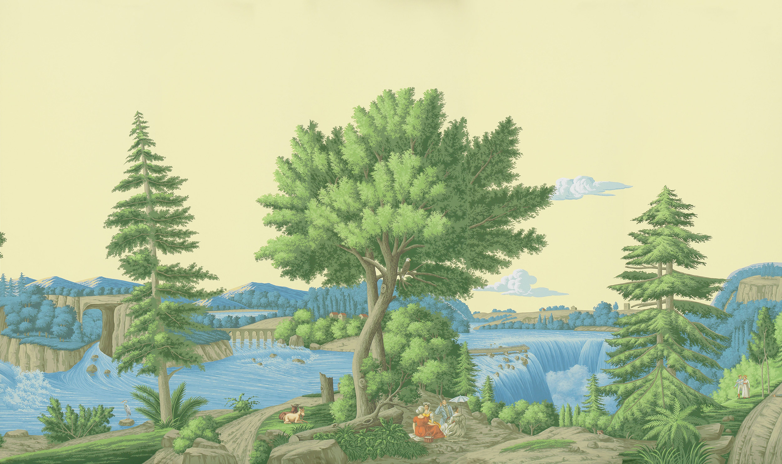 Обои ручная роспись North American River Views Dufour on scenic paper Обои ручная роспись North American River Views Dufour on scenic paper - постер Loft-Concept в Перми