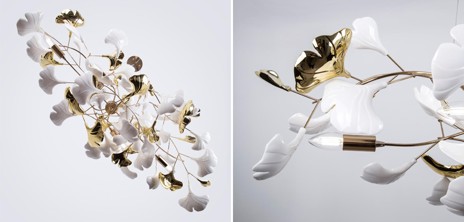 Большая люстра Wintery flover с Белыми декоративными плафонами Большая люстра Wintery flover с Белыми декоративными плафонами - Loft-Concept в Перми
