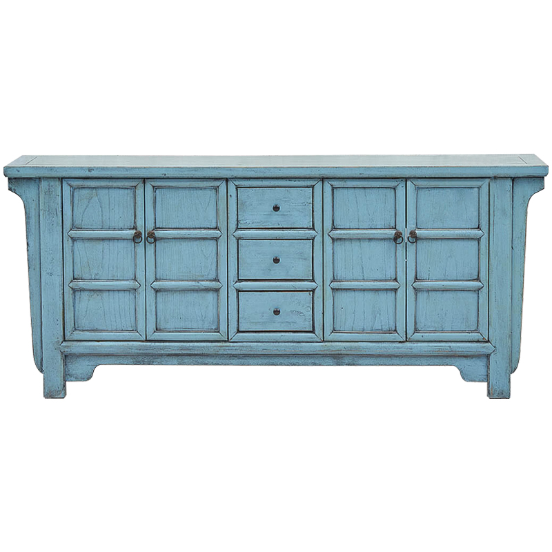 Комод в китайском стиле Blue Chest of Drawers Chinese Collection Голубой Коричневый в Перми | Loft Concept 