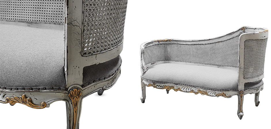 Кушетка Maria Antoinette Side Sofa Gray Кушетка Maria Antoinette Side Sofa Gray - Loft-Concept в Перми