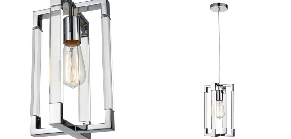 Подвесной светильник Transparent Strips Chromium Frame One Подвесной светильник Transparent Strips Chromium Frame One - Loft-Concept в Перми