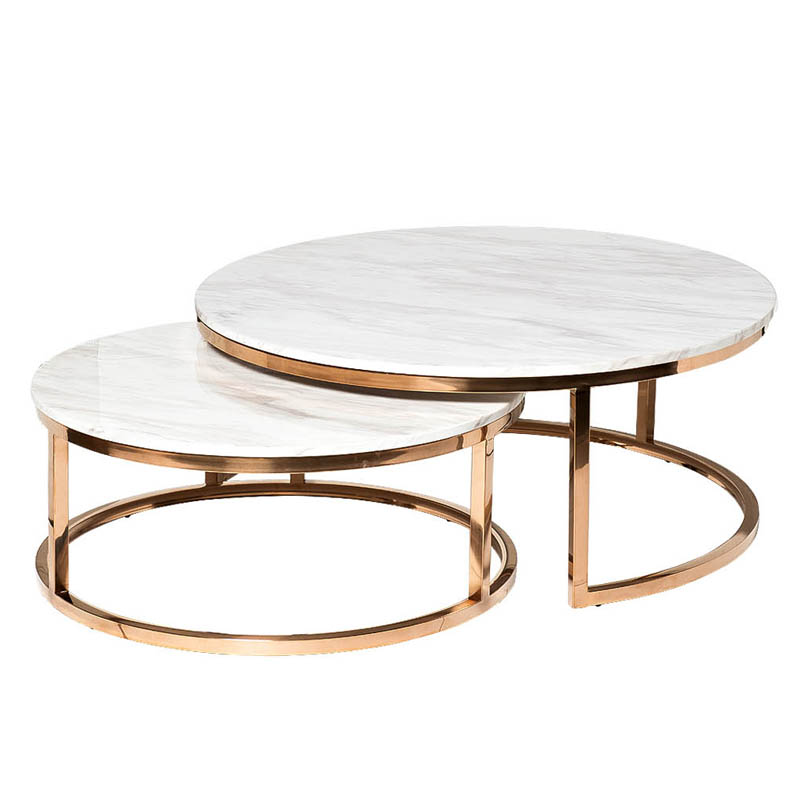 Комплект кофейных столов Hewdonald Coffee Table Глянцевое золото в Перми | Loft Concept 