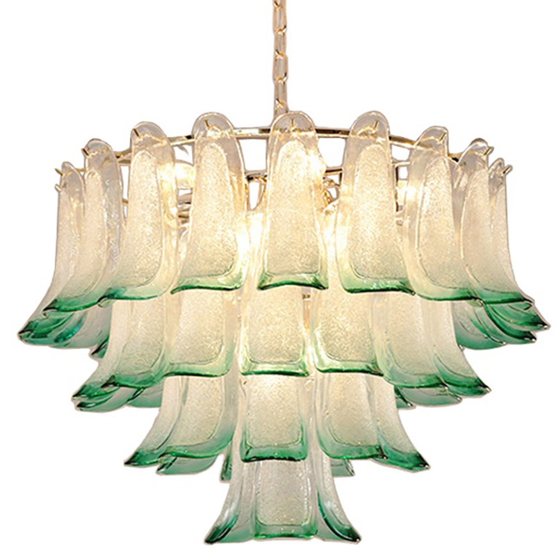 Люстра Peacock Chandelier Золотой Прозрачное Стекло Зеленый в Перми | Loft Concept 