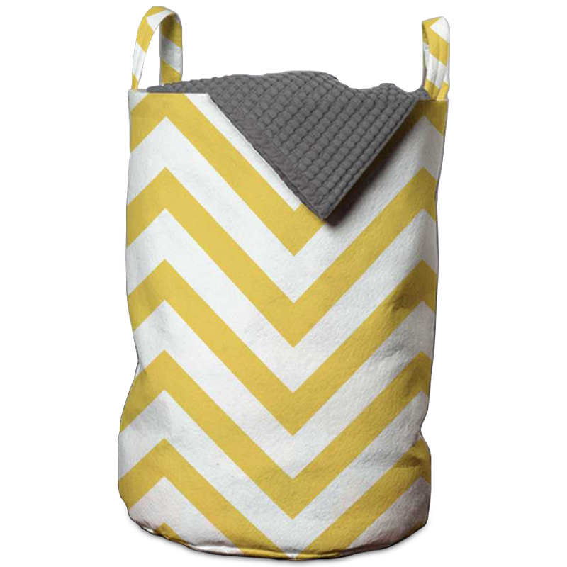 Корзина Mustard Chevron Basket Горчичный Белый в Перми | Loft Concept 