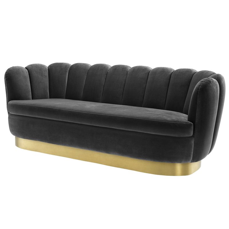 Диван Eichholtz Sofa Mirage dark grey Серый Латунь в Перми | Loft Concept 