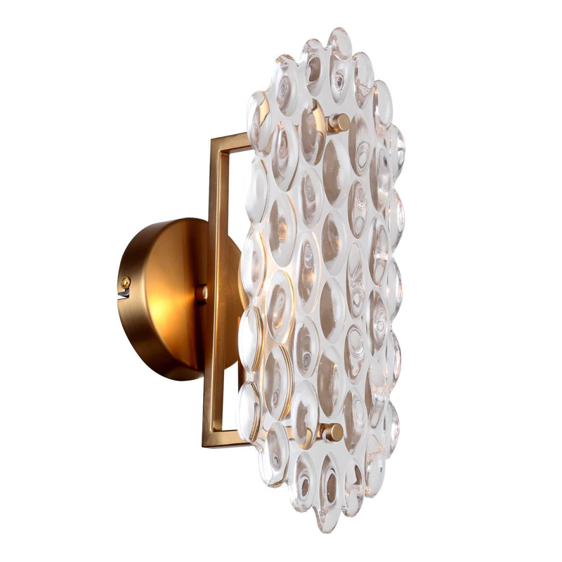 Бра Textured Glass Chandelier sconce oval Глянцевое золото Прозрачное Стекло в Перми | Loft Concept 