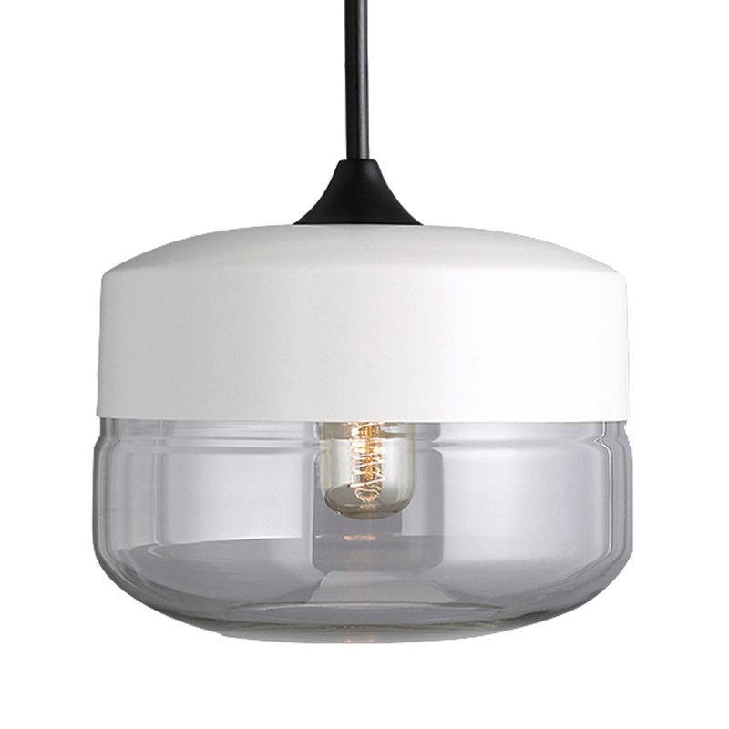 Подвесной светильник Hanglamp zwart glas White II Белый Прозрачное Стекло в Перми | Loft Concept 