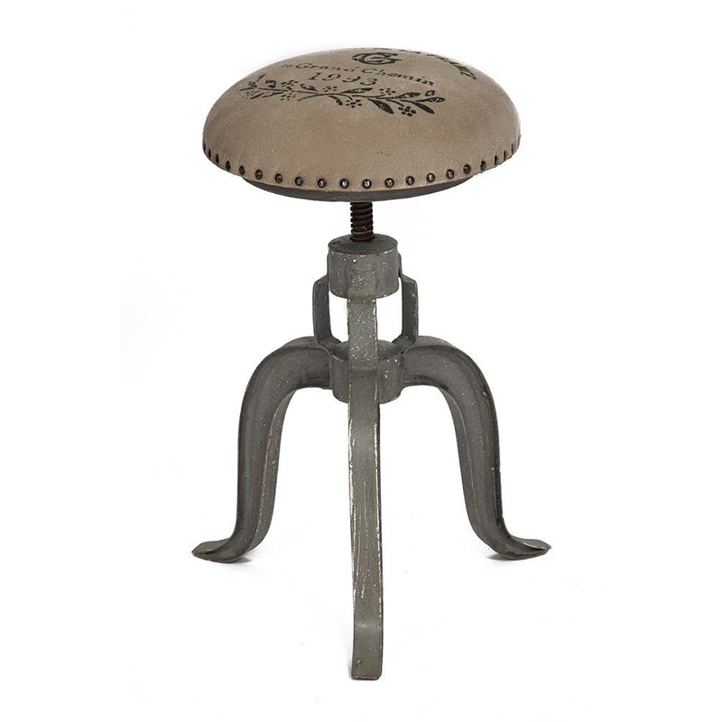 Барный стул Antique Metal Bar Stool Серый Бежево-серый в Перми | Loft Concept 