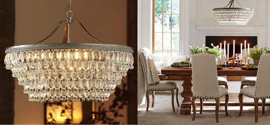 Люстра Clarissa Glass Drop Petite Round Chandelier Люстра Clarissa Glass Drop Petite Round Chandelier - Loft-Concept в Перми