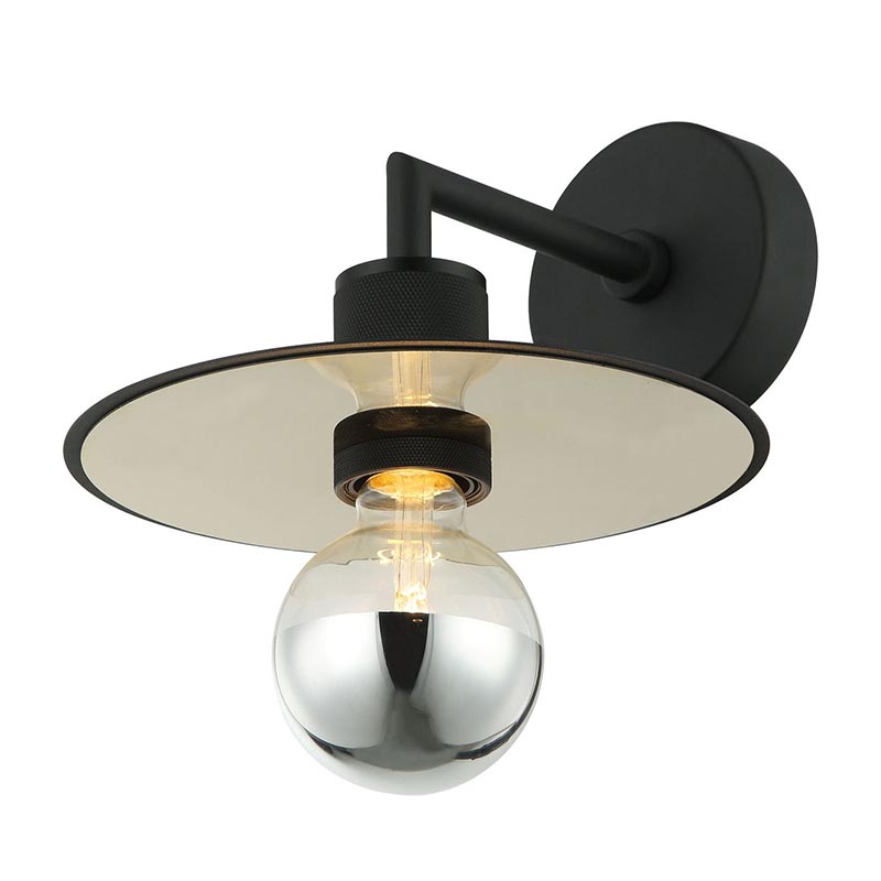 Бра Bruno Hat Black Wall Lamp Черный Золотой в Перми | Loft Concept 