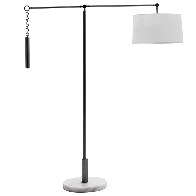 Торшер Arteriors NEWARK FLOOR LAMP Black Черный Белый в Перми | Loft Concept 