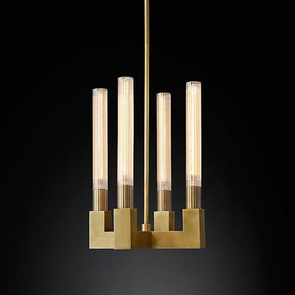 Люстра RH CANELLE Pendant lamp 4 Modern Brass Латунь в Перми | Loft Concept 