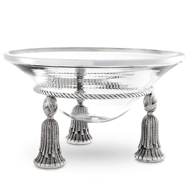 Чаша Eichholtz Bowl Tassel silver Прозрачный Серебряный в Перми | Loft Concept 