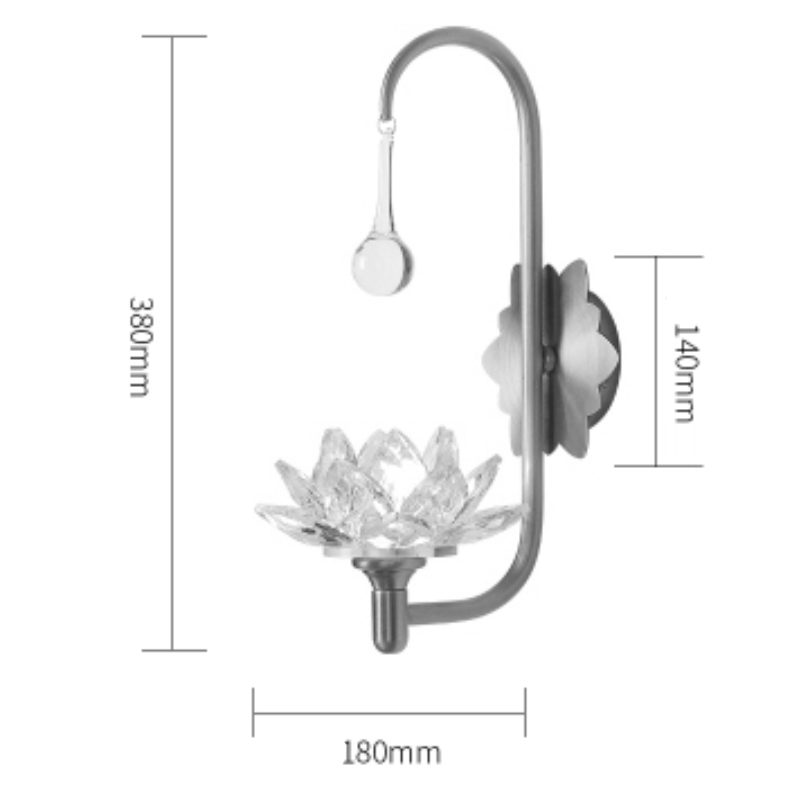 Хрустальный настенный светильник Цветок Лотоса Lotus flower Wall Clear Glass A в Перми