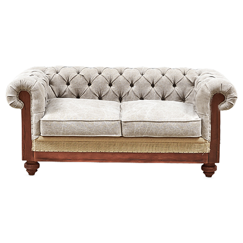 Диван Deconstructed Chesterfield Sofa double Ivory Коричневый Бежево-серый в Перми | Loft Concept 