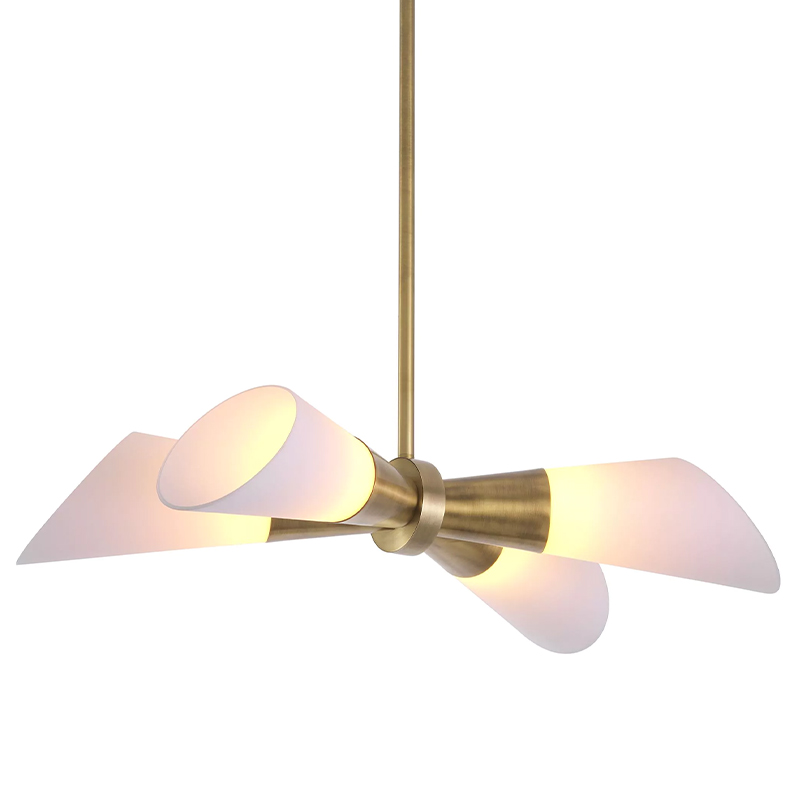 Люстра Eichholtz Ceiling Lamp Papillon Латунь Белый в Перми | Loft Concept 