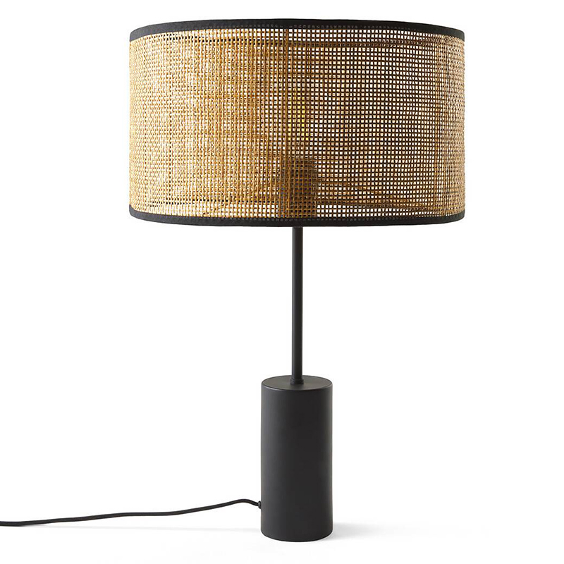 Настольная лампа Solvei Wicker Table lamp Черный Коричневый в Перми | Loft Concept 