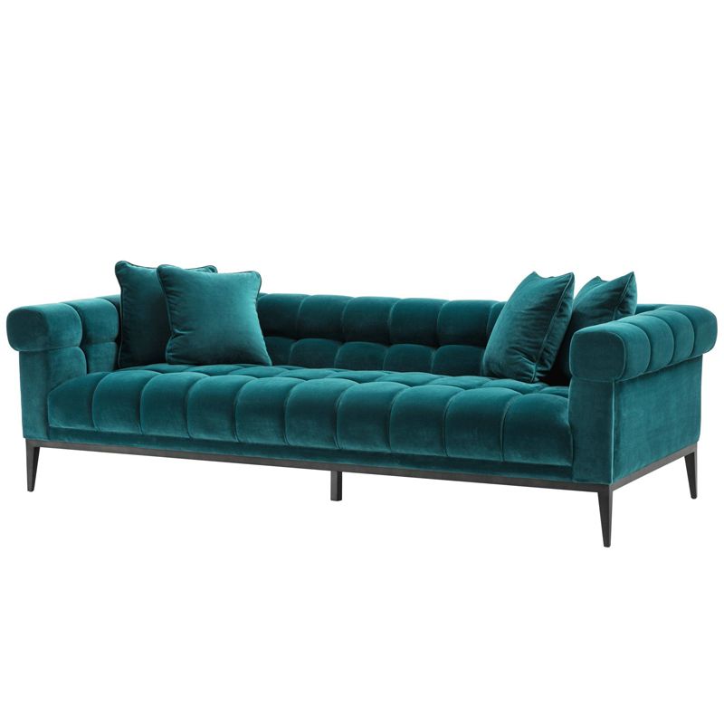 Диван Eichholtz Sofa Aurelio sea green Бирюзовый Черный в Перми | Loft Concept 