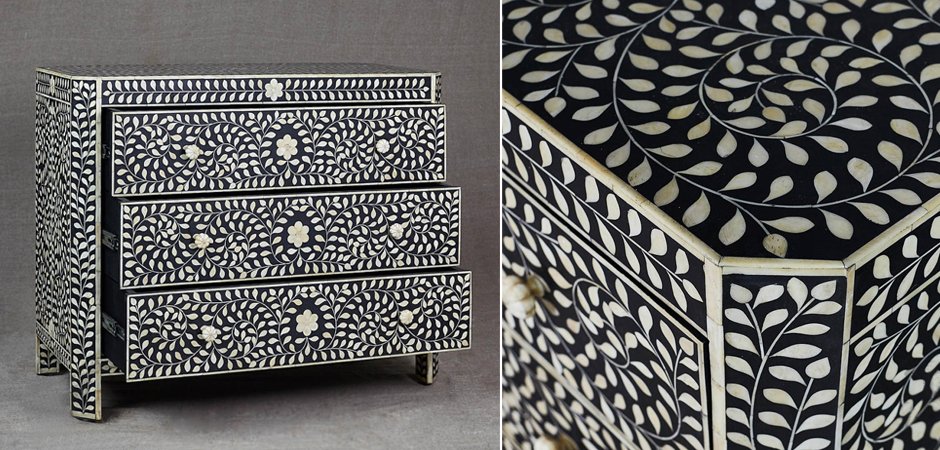 Комод с инкрустацией костью Inlaid Bone Flowers Комод с инкрустацией костью Inlaid Bone Flowers - Loft-Concept в Перми