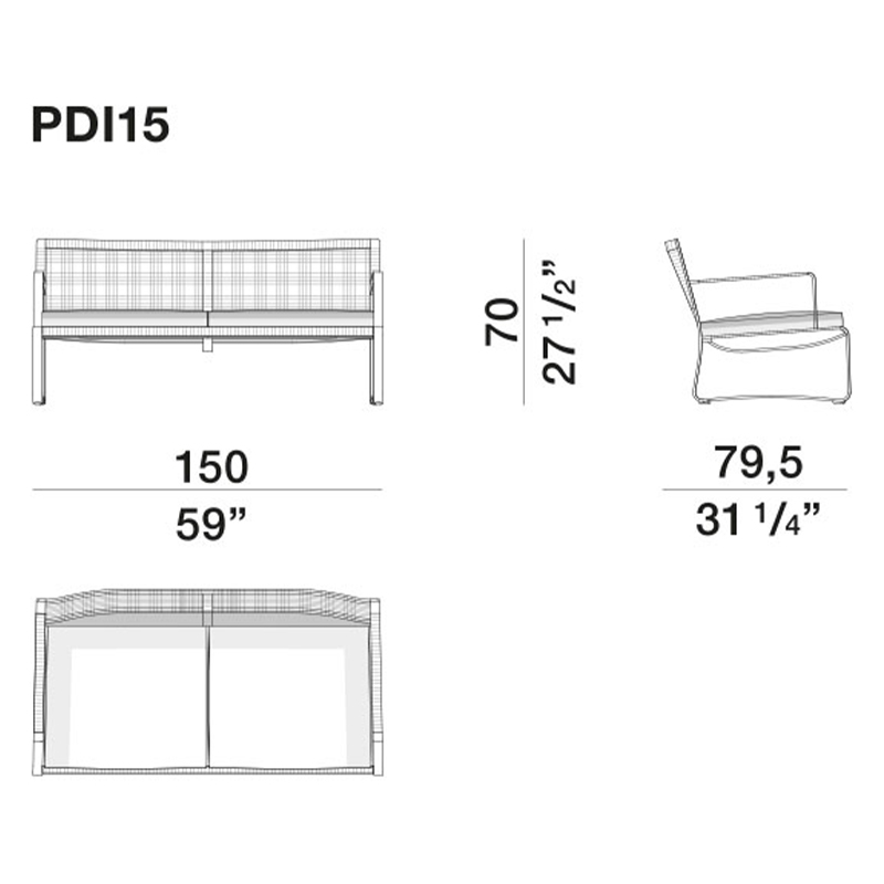 Двухместный уличный диван PHOENIX Sofa в Перми