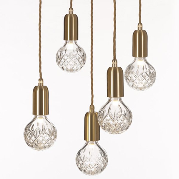 Подвесной светильник lee broom Ceare Crystal Bulb Chandelier Золотой в Перми | Loft Concept 