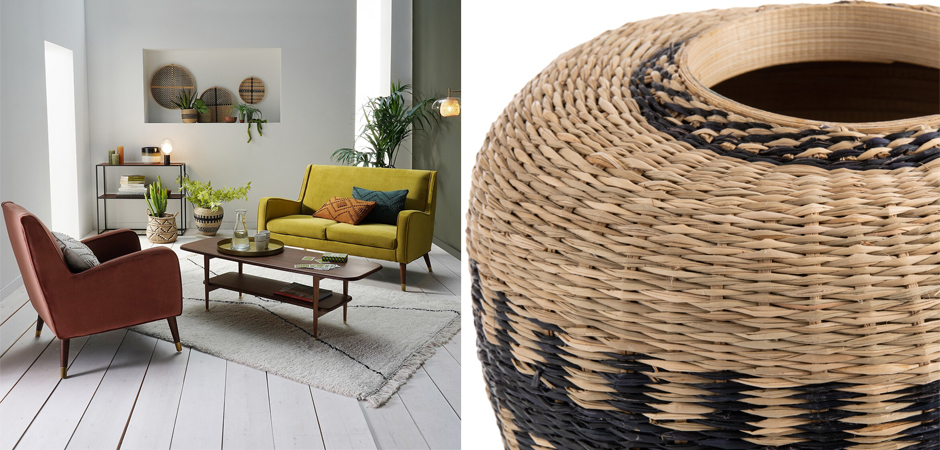 Ваза Wicker Vase with Bamboo and Herbarium Ваза Wicker Vase with Bamboo and Herbarium - Loft-Concept в Перми