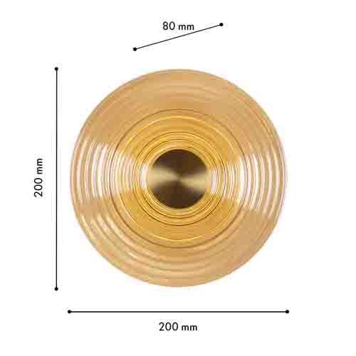 Бра с рельефным круглым плафоном янтарного цвета Savio Glass Disc Light Бра с рельефным круглым плафоном янтарного цвета Savio Glass Disc Light в Перми