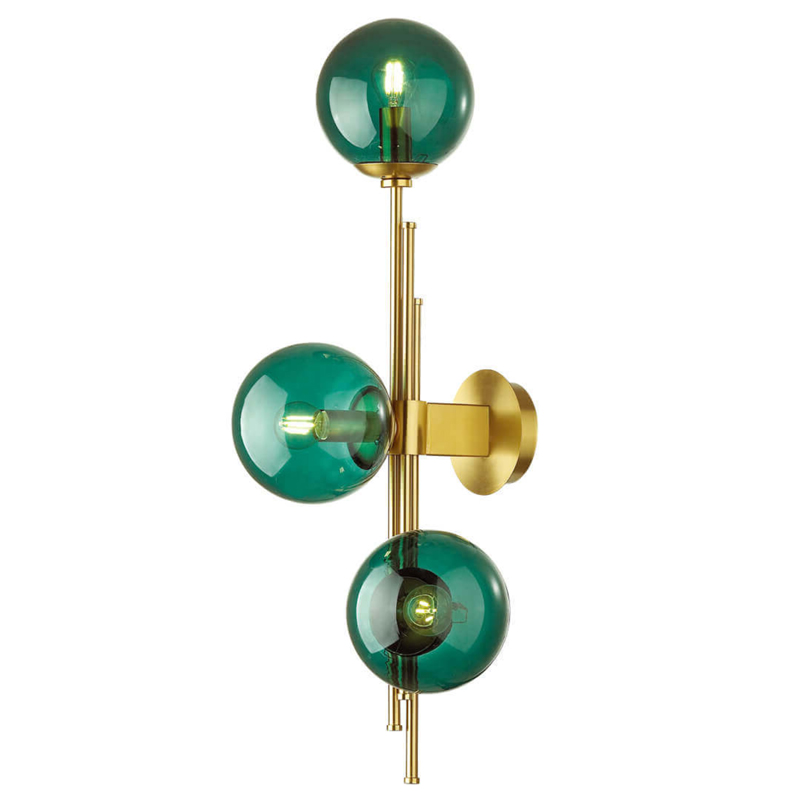 Бра TRILOGY WALL SCONCE Turquoise glass 70 Латунь в Перми | Loft Concept 