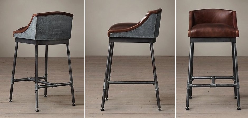 Барный стул Iron Scaffold Bar stool brown Барный стул Iron Scaffold Bar stool brown - Loft-Concept в Перми