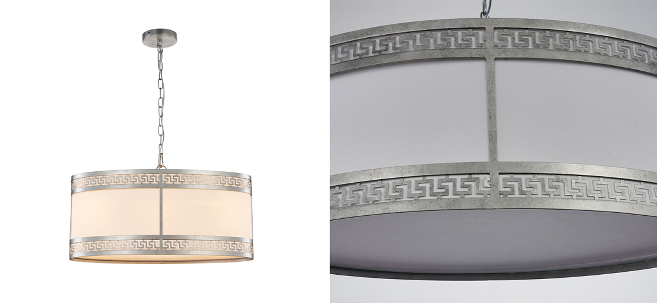 Люстра с греческим орнаментом Miander Silver - фото