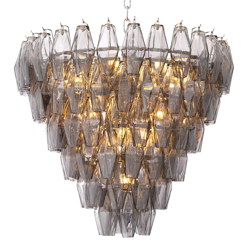 Люстра Eichholtz Chandelier Benini S Никель Стекло Смок в Перми | Loft Concept 