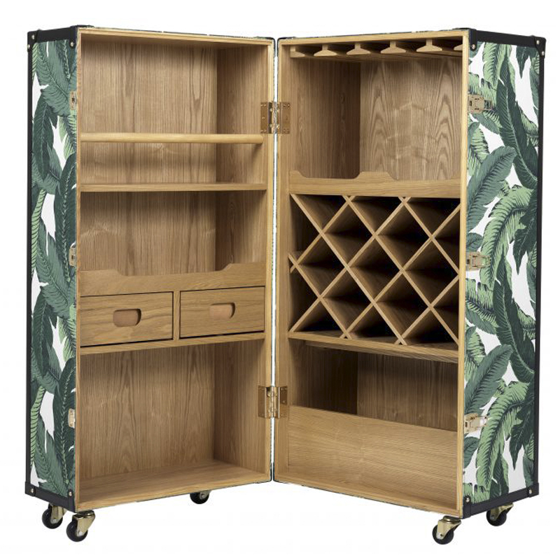 Винный шкаф Eichholtz Wine Cabinet Martini Bianco Tropical Белый Зеленый Древесина Золотой в Перми | Loft Concept 