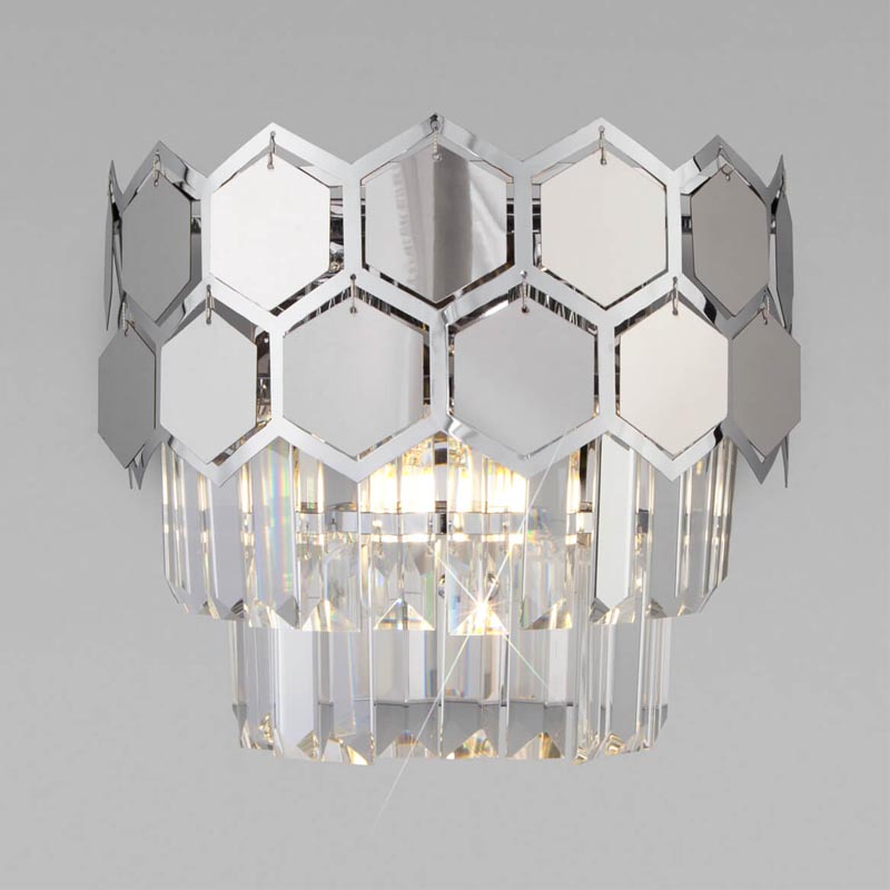 Бра Hanging Hexagon Moira Sconce chrome Прозрачный (Transparent) Хром в Перми | Loft Concept 