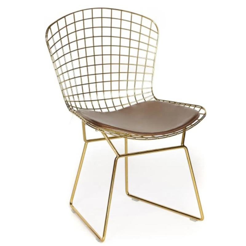 Стул Bertoia Chair Gold Золотой Коричневый в Перми | Loft Concept 