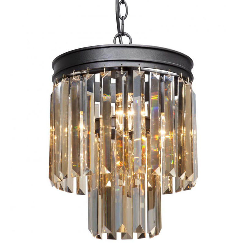 Светильник ODEON Amber GLASS Pendant lamp Янтарное Стекло D 27 Черный матовый Прозрачное Стекло в Перми | Loft Concept 