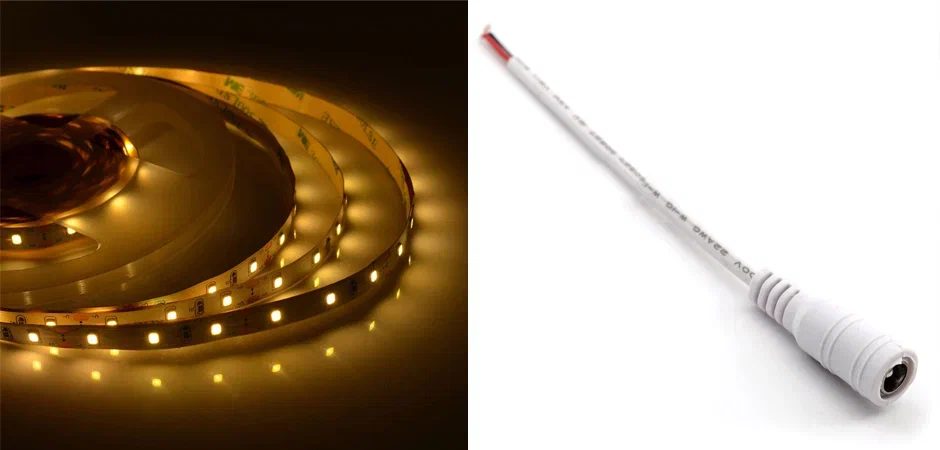 Комплект светодиодная лента 4,8W/m 60LED/m 3528SMD теплый белый с адаптером - Loft-Concept в Перми