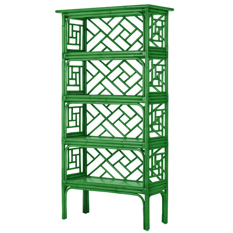 Стеллаж Зеленый Bamboo Chippendale Etagere Green Зеленый в Перми | Loft Concept 