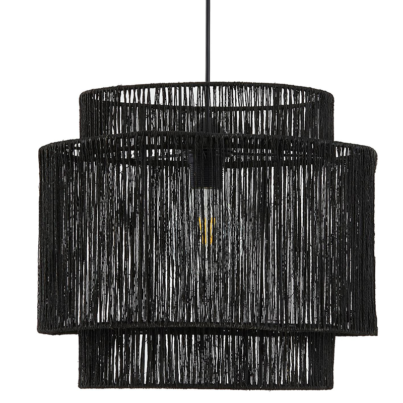 Подвесной светильник Signe Wicker Hemp Black Dual Черный в Перми | Loft Concept 