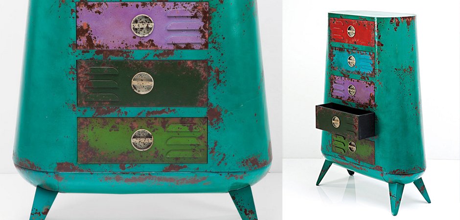 Комод металлический с цветными ящиками Retro Futurismo chest V Комод металлический с цветными ящиками Retro Futurismo chest V - Loft-Concept в Перми