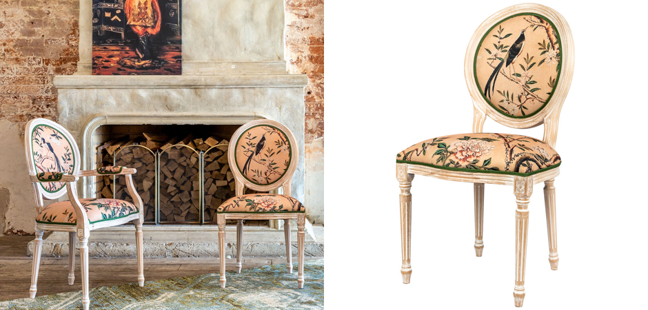 Стул Beige and Green Chinoiserie Stool Стул Beige and Green Chinoiserie Stool - Loft-Concept в Перми