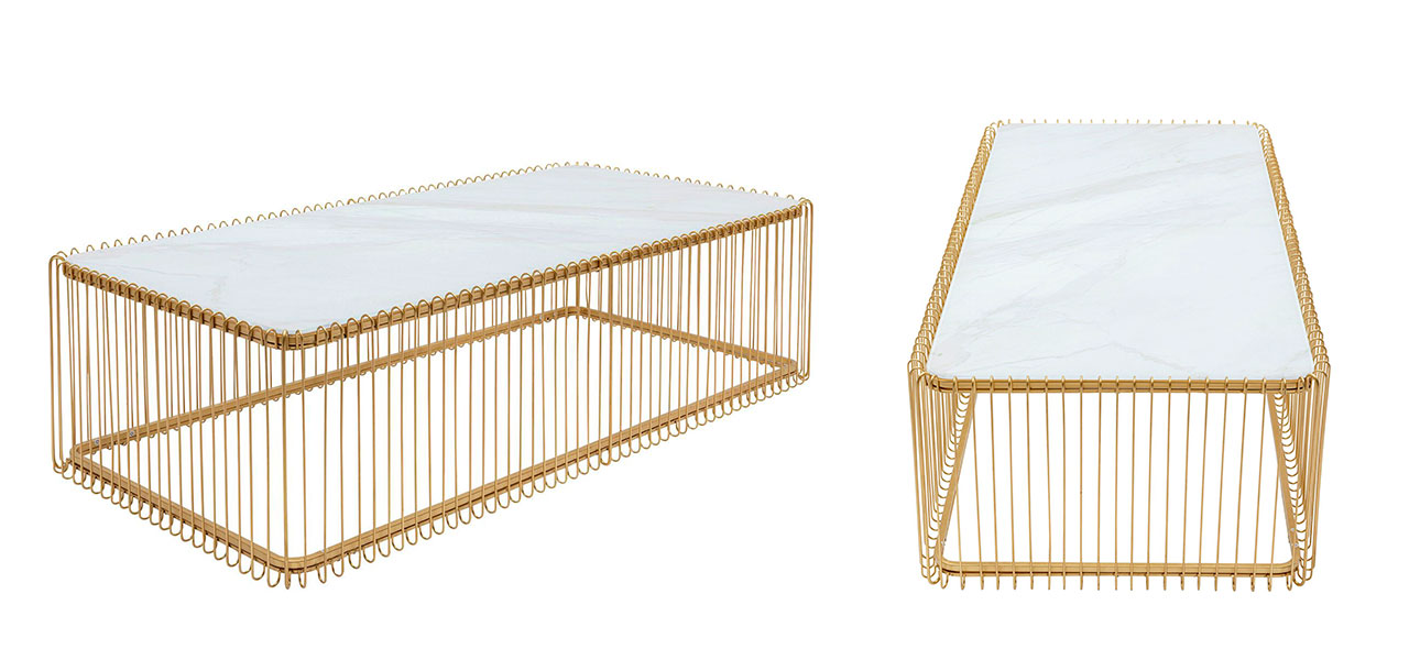 Кофейный столик прямоугольный золото Anthony - фото №2