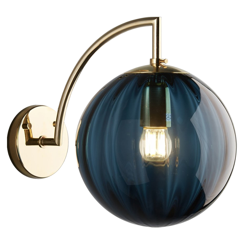 Бра Hector Sconce Blue Глянцевое золото Синий в Перми | Loft Concept 