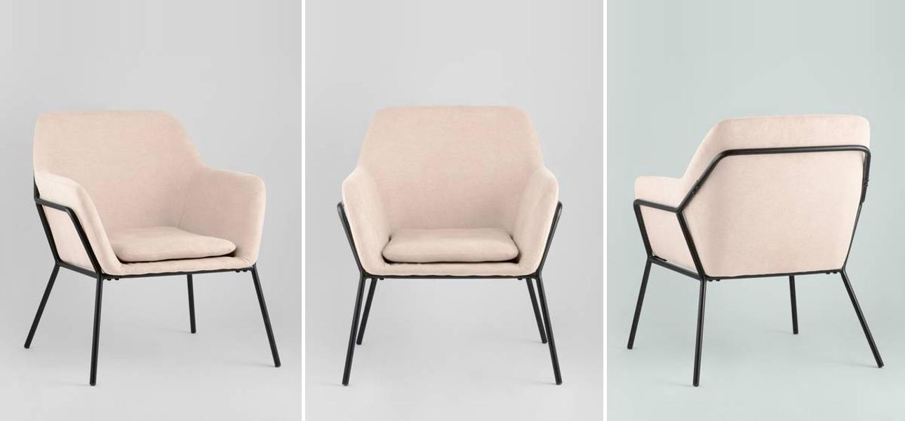 Кресло Branwen цвет светло-розовый - фото №1