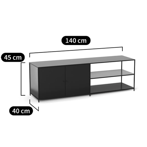 ТВ-тумба из металла с 2-мя дверцами и полками Damian Metal TV Stand в Перми