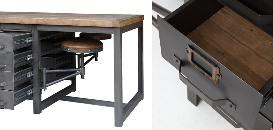 Большой рабочий стол Rupert Work Table Rustic Большой рабочий стол Rupert Work Table Rustic - Loft-Concept в Перми